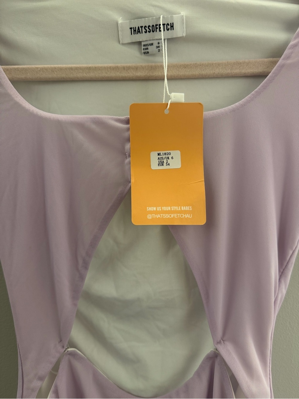 ThatsSoFetch Lilac Cutout Scoop Mini Dress - Picture 3 of 7